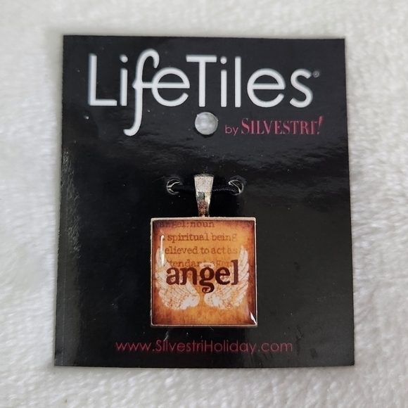 NWT Life Tiles For Silvestre By Demdaco Angel Spiritual Wooden  Necklace Pendant - Picture 1 of 8